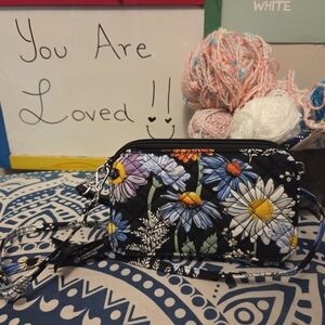 Vera Bradley wild flower small wallet purse unused lost tag tiny purse pockets
